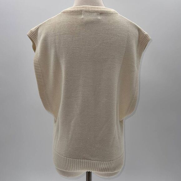 Vintage Inner Visions Cream/ Multicolored Argyle V-Neck Sweater Vest- M - Picture 2 of 9